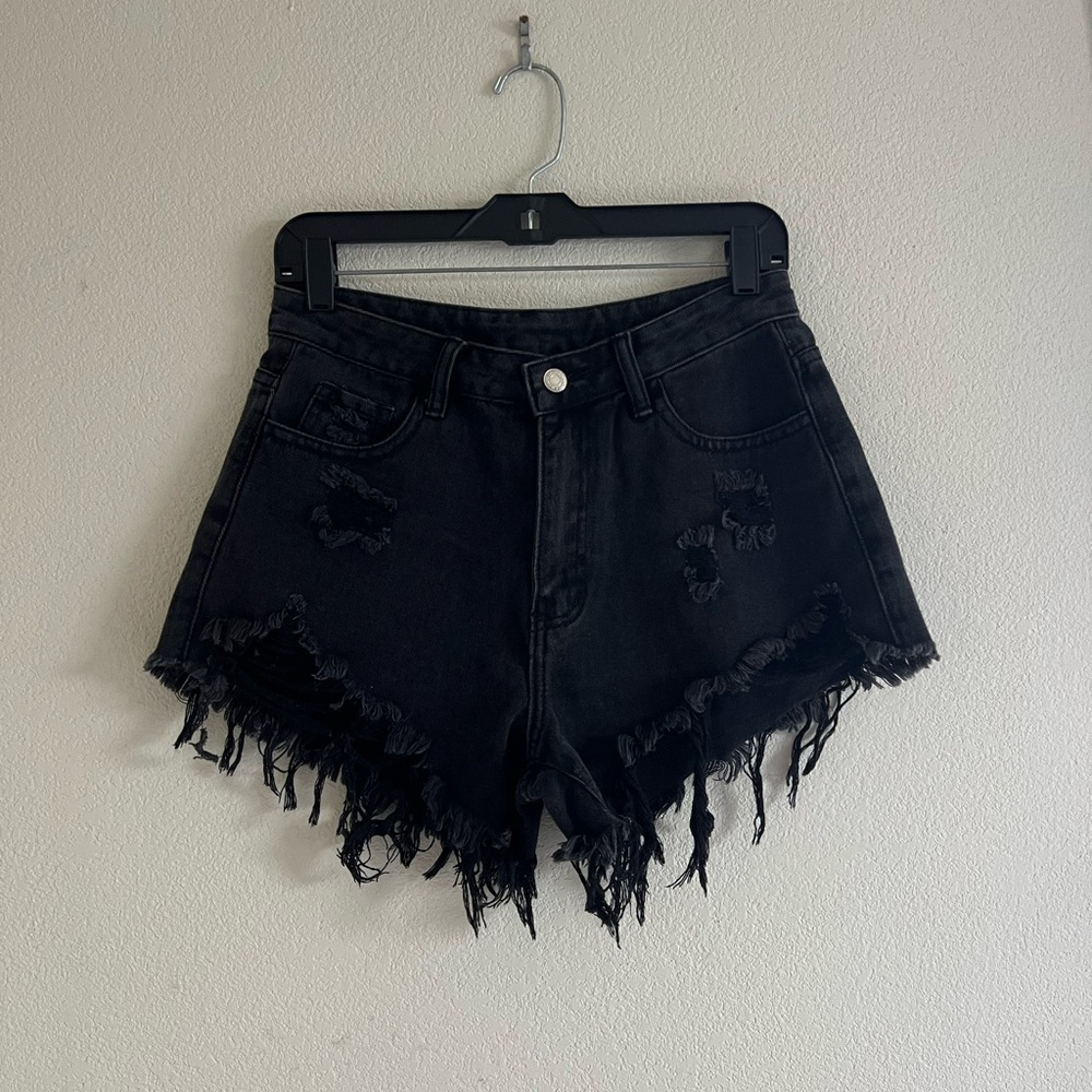 High Waisted Distressed Shorts